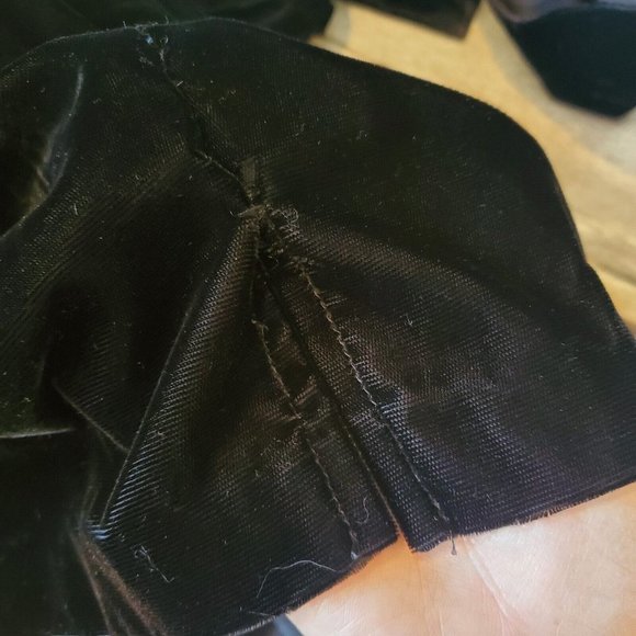 Vintage 90s Black Dress Set Scalloped Edge Classic LBD Sweetheart Neckline Sz S - Picture 8 of 9